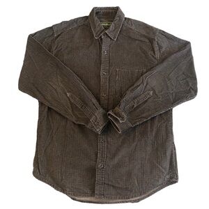 Eddie Bauer Men’s Brushed Corduroy Check LS Casual Shirt Sz. S Brown Black